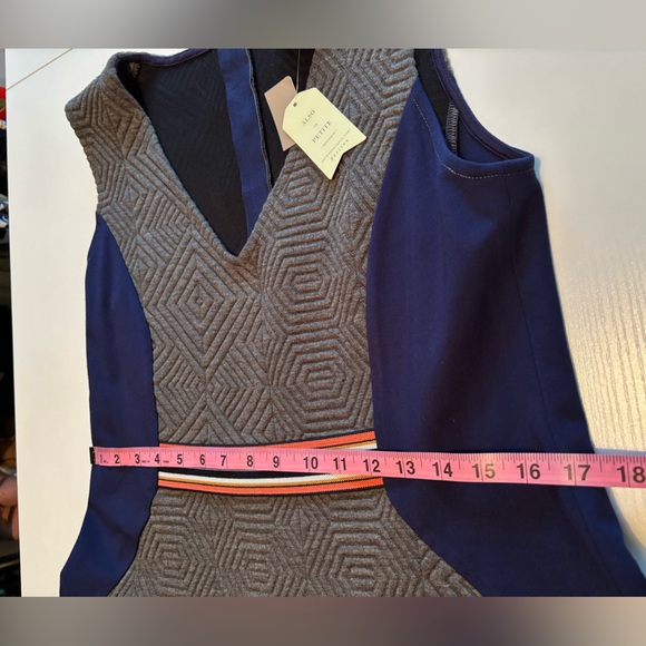 NWT Anthropologie Maeve Grey & Blue Ludlow Quilted Panel Mini Size L - Picture 9 of 10